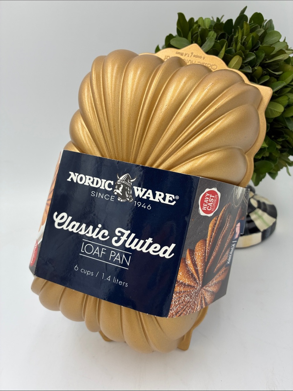 Nordic Ware Metallic Gold Classic Fluted Loaf Pan